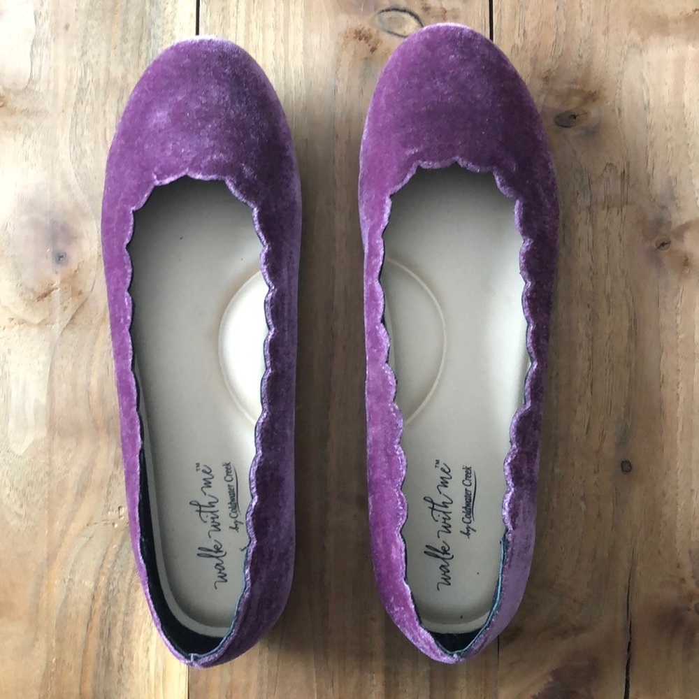 Purple Velvet Ballet Flats